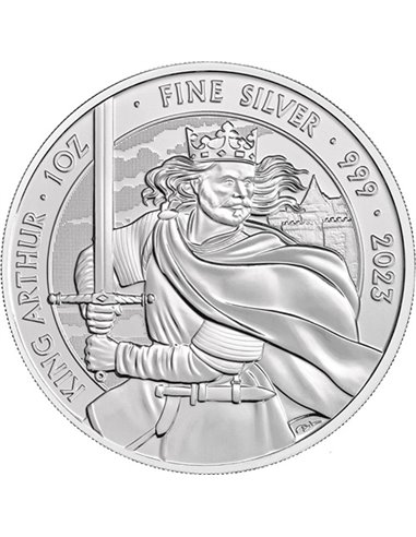 KING ARTHUR Myts & Legends 1 Oz Moneda Plata 2£ Reino Unido 2023