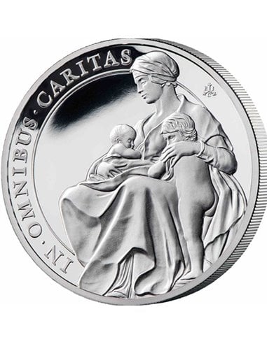 CHARITY Le virtù della regina 1 Oz Moneta Argento Proof 1 Pound Sant'Elena 2022