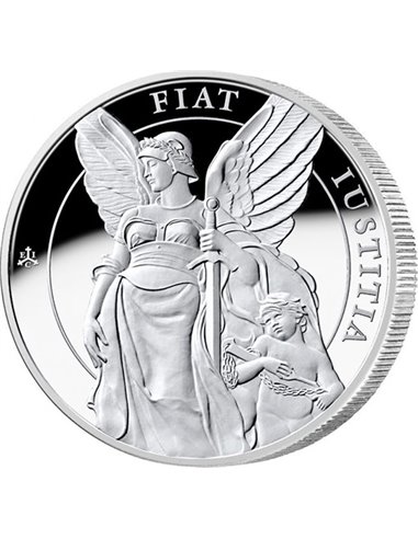 SPRAWIEDLIWOŚĆ Cnoty Królowej 1 uncja srebrna moneta próbna 1 funt Święta Helena 2022