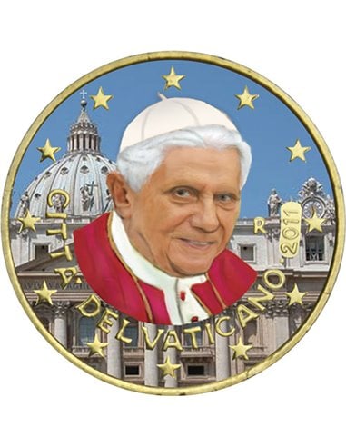 ПАПА РАТЦИНГЕР Медная монета 50 евроцентов Ватикан 2010