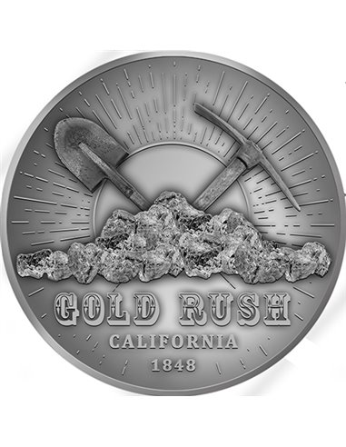 CALIFORNIA GOLD RUSH Anniversary 1 Oz Silver Coin 2000 Francs Cameroun 2023