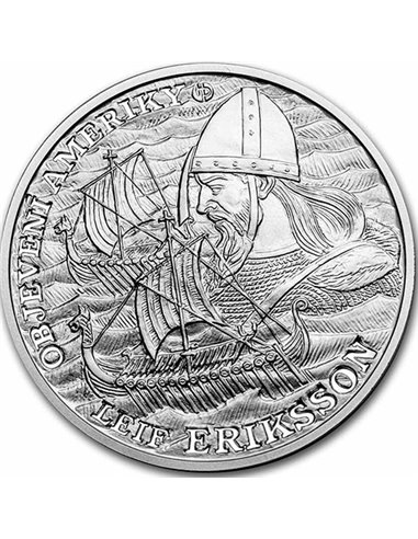 LEIF ERIKSSON Descubrimiento de America 1 Oz Moneda Plata 2$ Niue 2022