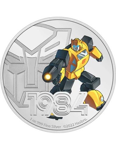 BUMBLEBEE Transformers 1 Oz Серебряная монета 2$ Ниуэ 2022
