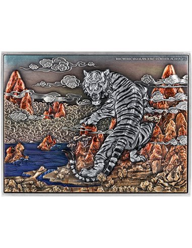 WHITE TIGER 2 Oz Silver Coin 10000 Francs Chad 2022