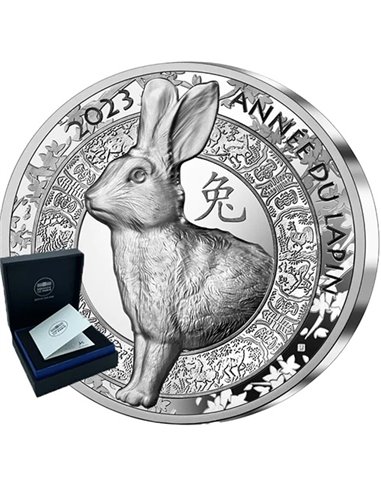 JAHR DES KANINCHENS Chinesisches Horoskop Silbermünze 10€ Euro Frankreich 2023