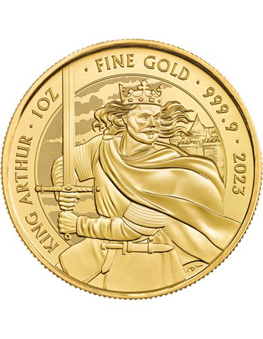 KING ARTHUR Miti E Leggende 1 Oz Moneta D'Oro 100£ Regno Unito 2023