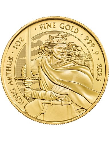 KING ARTHUR Myths And Legends 1 Oz Gold Coin 100£ Royaume-Uni 2023