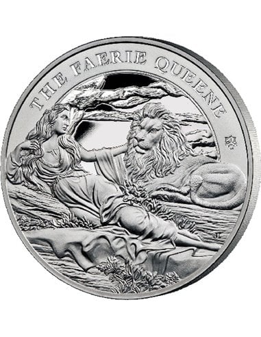 THE FAERIE QUEENE Una & the Lion 5 Oz Silver Proof Coin 5 Pound Saint Helena 2023