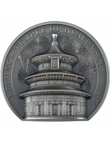 TEMPLE OF HEAVEN Пекин Серебряная монета 5 унций 25$ Острова Кука 2023