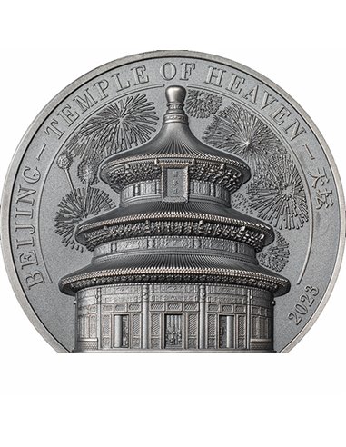 TEMPLE OF HEAVEN Beijing 2 Oz Silver Coin 10$ Cook Islands 2023