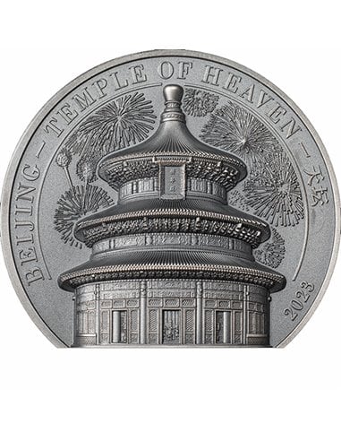 TEMPLE OF HEAVEN Пекин Серебряная монета 2 унции 10$ Острова Кука 2023
