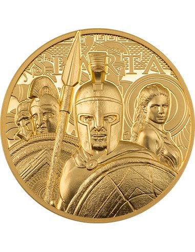 СПАРТА Золотая монета 1 унция 250$ Острова Кука 2023