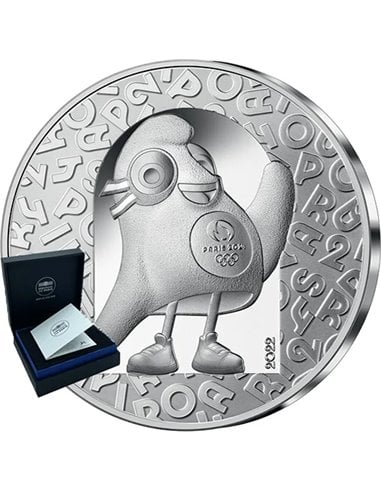 MASCOTTE Париж 2024 - Серебряная монета Олимпийских и Паралимпийских игр 10 € Евро Франция 2022