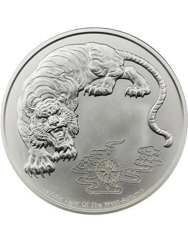 TIGRE BLANC Four Guardians 1 Oz Silver Coin 2$ Samoa 2023