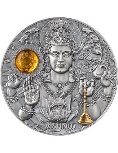VISHNU Divine Faces Of The Sun 3 Oz Silver Coin 5$ Niue 2023