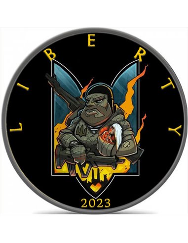 UKRAINE Wappen Ukraine Liberty 1 Oz Silbermünze 1$ USA 2022