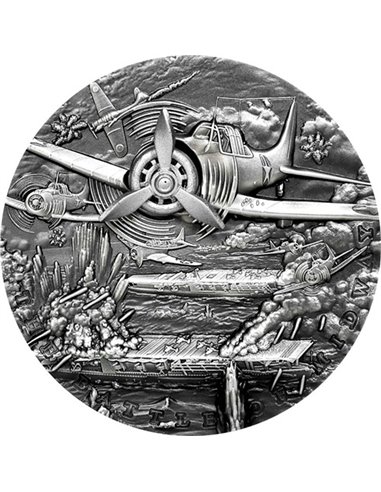 BATTLE OF MIDWAY Sea Battles Серебряная монета 2 унции 5$ Ниуэ 2021
