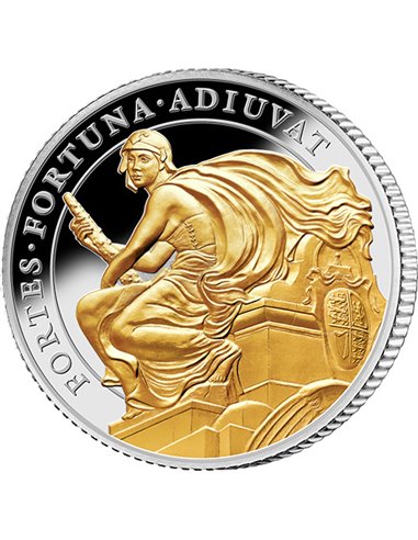 COURAGE The Queen's Virtues Gold 1 Oz Silver Proof Coin 1 Pound Sainte-Hélène 2022