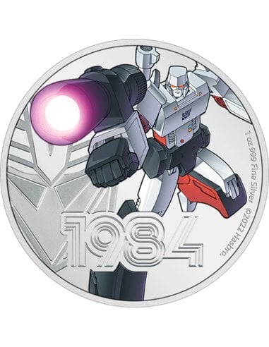 MEGATRON Transformers 1 Oz Серебряная монета 2$ Ниуэ 2022