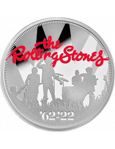 THE ROLLING STONES Music Legends 1 Oz Silver Proof Coin 2£ United Kingdom 2022