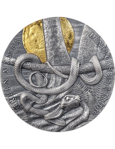 GREEN MAMBA Wildlife in the Moonlight 2 Oz Silver Coin 5$ Niue 2022