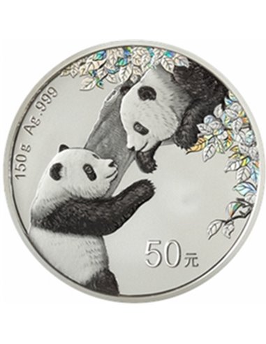 CHINA PANDA Color Argento Moneta 50 Yuan Cina 2023