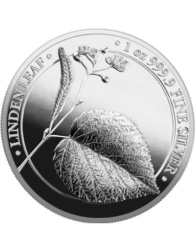 LINDEN LEAF Mythical Forest 1 Oz Silver Proof Coin 5 Mark Germania 2022