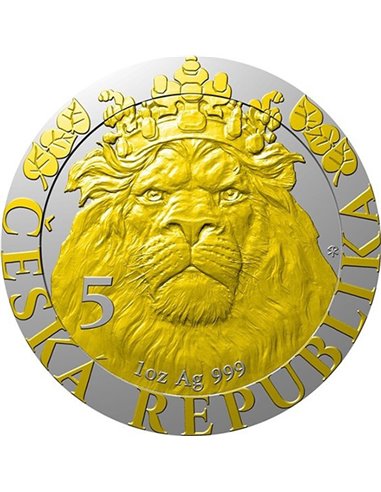 CZECH LION Doré 1 Oz Silver Coin 2$ Niue 2022
