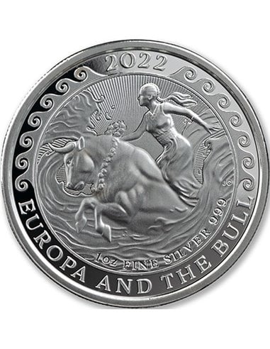 ЕВРОПА И БЫК Серебряная монета 1,5 евро Мальта 2022