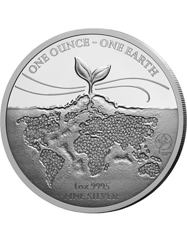 ONE OUNCE ONE EARTH Moneta Argento 1$ Fiji 2022