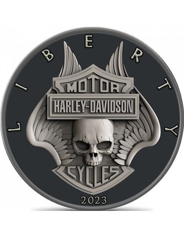 HARLEY DAVIDSON Rutenio Walking Liberty 1 Oz Moneda Plata 1$ USA 2023