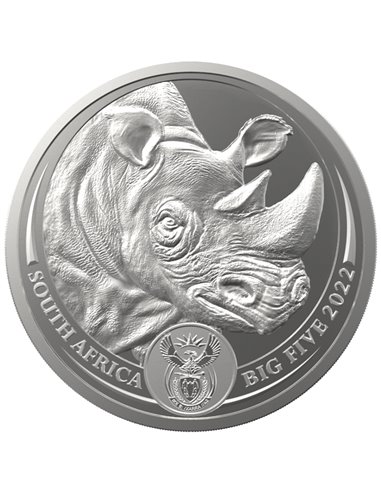 RHINO Big Five II 1 Oz Moneda Plata 5 Rand Sudáfrica 2023