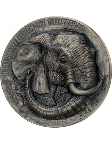 ELEPHANT Big Five 1 Oz Silver Coin 1000 Francs Côte d'Ivoire 2022