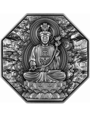 MAHASTHAMAPRAPTA Buddhismus 5 Oz Silbermünze 25000 Francs Tschad 2023