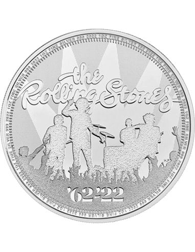 THE ROLLING STONES Music Legends 1 uncja srebrnej monety 2 £ Wielka Brytania 2022