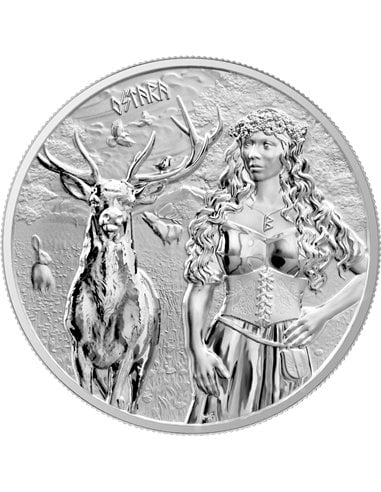 VALKYRIES Ostara Germanic Goddesses 1 Oz Серебряная монета 5 марок Германия 2023