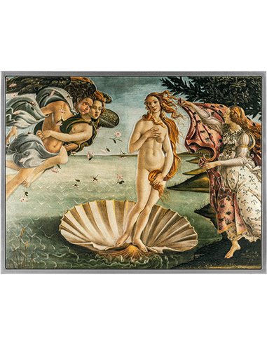 NACIMIENTO DE VENUS de Sandro Botticelli 2 Oz Moneda Plata 10000 Francos Chad 2023