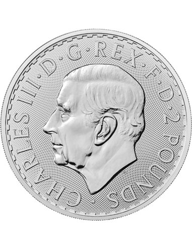 BRITANIA King Charles III 1 Oz Silbermünze 2 £ Vereinigtes Königreich 2022