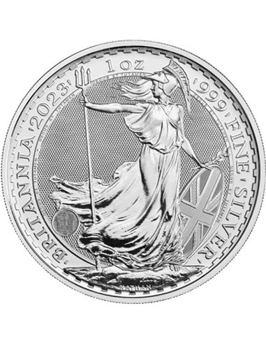 BRITANNIA Re Carlo III 1 Oz Moneta Argento 2£ Regno Unito 2022