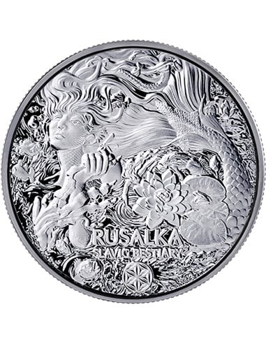 РУСАЛКА Славянский Бестиарий 2 Oz Монета Серебро 1000 Франков Камерун 2023