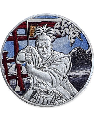 SAMURAI Ancient Warriors Colorized 1 Oz Silver Coin 50c Fiji 2022