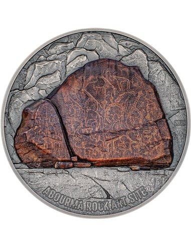 ABOURMA ROCK ART Доисторическое искусство Серебряная монета 3 унции 200 франков Джибути 2023