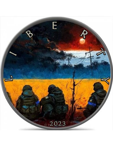 UKRAINA Czekający na Wolność Orzeł Idący Wolnością 1 Uncja Srebrna Moneta 1$ USA 2023
