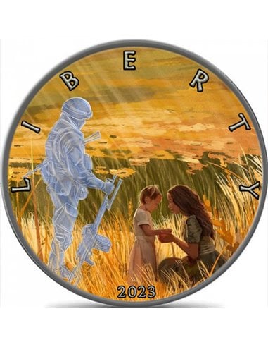 UKRAINE Waiting Freedom Eagle Walking Liberty 1 Oz Silver Coin 1$ USA 2023