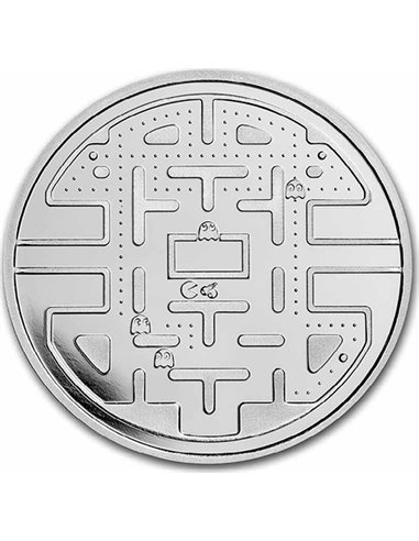 PAC MAN Circular Maze 2 Oz Silver Coin 5$ Niue 2023
