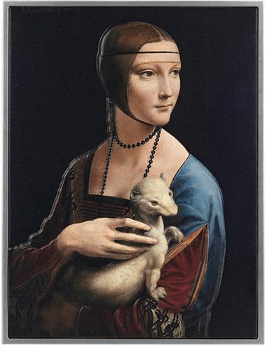 LADY WITH AN ERMINE By Leonardo Da Vinci 2 Oz Silver Coin 10000 Francs Chad 2023