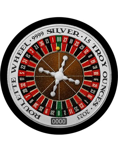 ROULETTE Wheel Spinning 1,5 Oz Silbermünze PP 3$ Niue 2023