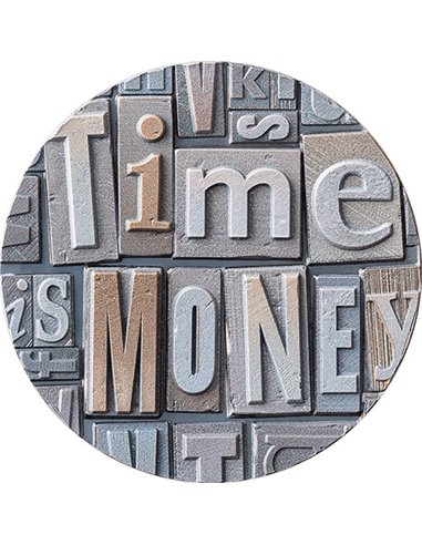 TIME IS MONEY Aufdruck der Worte 2 Oz Silbermünze 2000 Franken Kamerun 2023