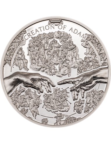 CREATION OF ADAM X Ray 1 Oz Silver Coin 5$ Îles Cook 2023