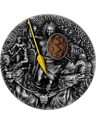 BOUDICA Woman Warrior 2 Oz Серебряная монета 5$ Ниуэ 2022